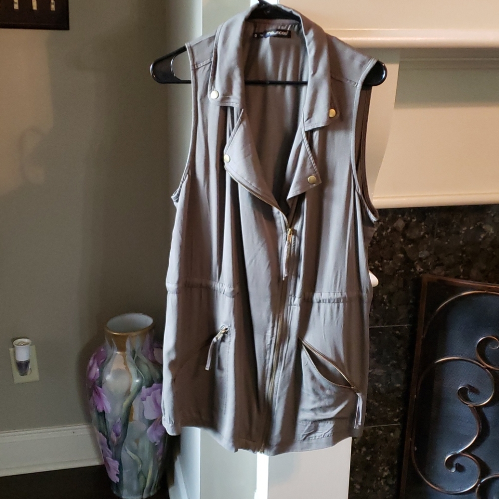 Long Olive Vest Top
